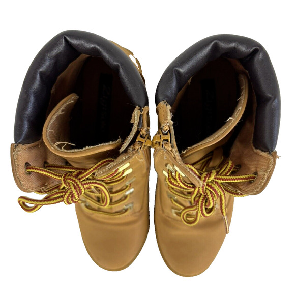 ZIGI Soho Womens Kiana Fashion Combat Lace Up Boot Size 6 Tan Wheat Chunky Heel - Picture 6 of 13